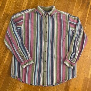 The Territory Ahead Southwestern Textured Cotton Striped Shirt Men’s XXL.